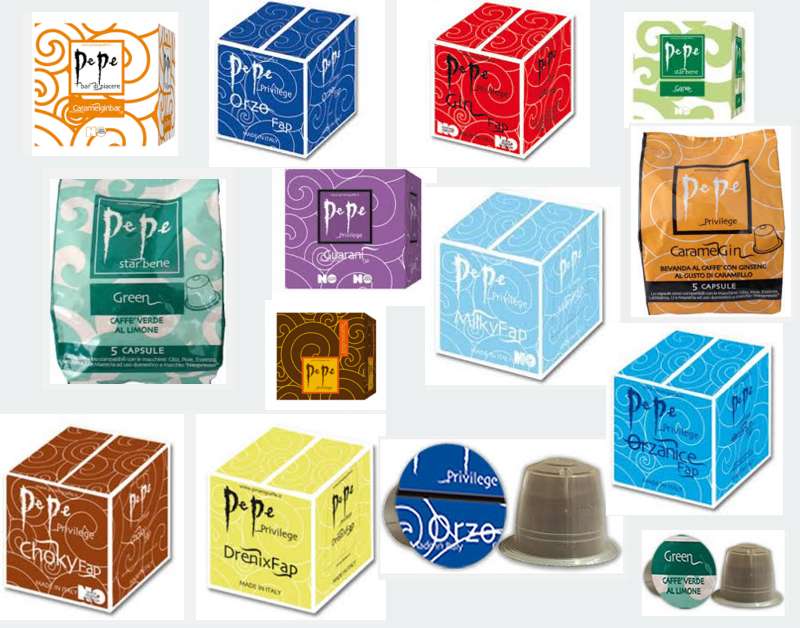 Coffee and beverages Pepe capsules